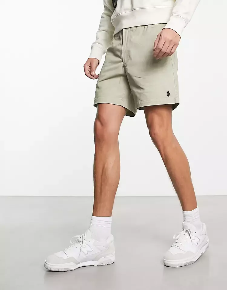 Polo Ralph Lauren Prepsters icon logo stretch twill shorts in beige